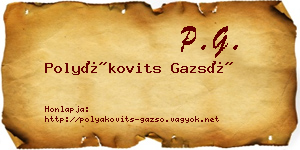 Polyákovits Gazsó névjegykártya